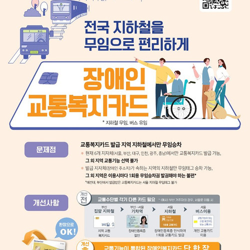 여수시 장애인 교통복지카드로 전국 지하철ㆍ버스 이용하세요