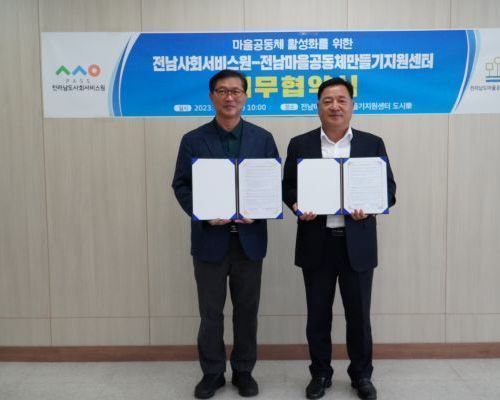 전남마을공동체 지원 및 활성화 효과 증대 위한 업무협약