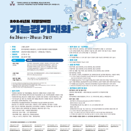 2024년 지방장애인기능경기대회 참가원서 접수 시작