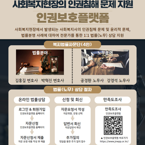 전남사회서비스원, 사회복지사 법률자문 지원 